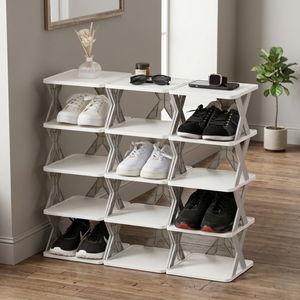 Space-saving modern PP vertical entrance multi-layer high narrow <b>shoe</b> <b>rack</b> - Product Image 6