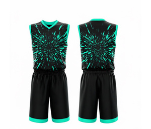 Professional Basketball Uniform Sublimated Jersey Shorts Custom Design for Dry Breathable Polyester For <b>Men</b> Women - Product Image 2