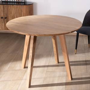 Vandana Crystal Aspect Round acacia wood <b>table</b> in <b>retro</b> Boomer style, 100 cm diameter - Product Image 2