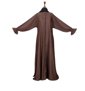 Vestido Abaya Rosa Claro para Mujer con Mangas con Volantes en Capas y Falda Fluida, Ideal para Bodas, Eid y Ocasiones Especiales - Product Image 2