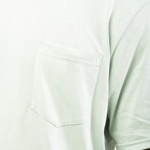 T-shirt décontracté pour homme, vert clair, manches courtes, col rond, coupe classique, en jersey de coton tricoté, design uni - Product Image 5