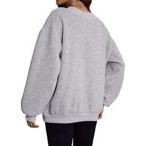 Sweat-shirt à capuche zippé pour femme, manches longues, cordon de serrage, poche kangourou, en molleton doux, mélange de coton - Product Image 4