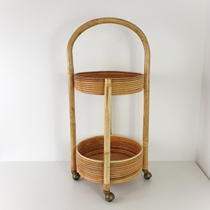 Rattan bar trolley cart direct supply from factory functional beverage carts storage trolleys - Product Image 1