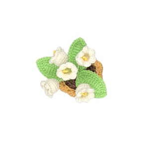 Fleur blanche en gros, fleur au crochet faite à la main, plante en pot, poupée tricotée vietnamienne, fil à tricoter, cadeau, amigurumi, souvenir de vacances - Product Image 4
