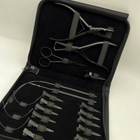 Pince à retirer les micro-liens la plus vendue, en acier inoxydable noir mat, kit d'outils pour extensions de cheveux avec logo personnalisé, poids 300g