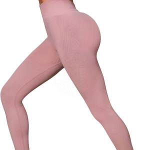Leggings de yoga taille haute pour femme, longueur cheville, en maille Spandex/Nylon, respirants et à séchage rapide, Orange Bleu, logo sur la jambe gauche - Product Image 2