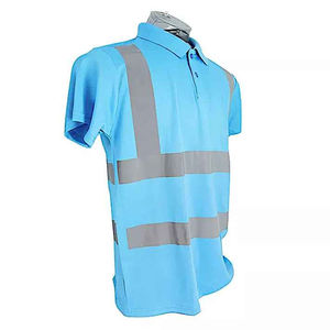 เสื้อโปโลป้องกันความปลอดภัยแบบสะท้อนแสงสีน้ำเงินสำหรับทุกเพศทุกวัย ป้องกันลม ทนทาน เหมาะสำหรับงานหนัก แขนสั้น ผ้าฝ้าย ใช้เป็นเครื่องแบบ - Product Image 2