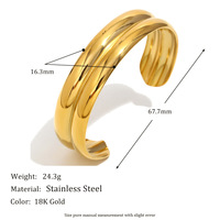 Bracelet ouvert minimaliste raffiné en acier inoxydable pour femme, idéal pour le quotidien, les fêtes et les occasions spéciales