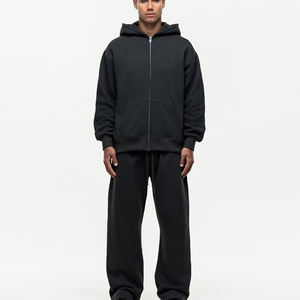 Conjunto Deportivo de 2 Piezas para Hombre, con Capucha, Manga Larga, Color Sólido, Informal, para Correr, Peso Medio, 100% Algodón, Corte Holgado, Cierre con Cordón, Invierno - Product Image 4