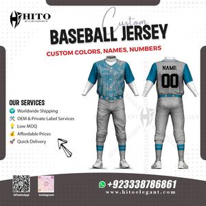 Conjunto de uniforme de béisbol Premium de alta calidad para jóvenes, último estilo, patrón liso, Jersey, ropa deportiva para hombres, venta al por mayor, jersey de retroceso - Product Image 2