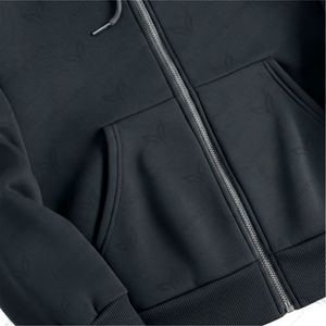 Custom LOGO UrbanCore Winter <b>Black</b> <b>Zip</b>-Up <b>Hoodie</b> Premium Cotton Blend Hooded Jacket Digital Printing Minimal Logo Design - Product Image 5