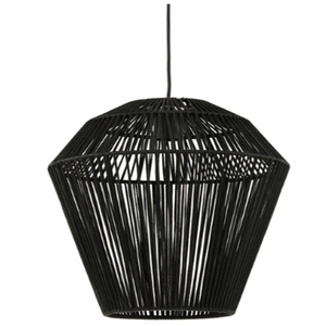 <b>Black</b> Nylon <b>String</b> Handwoven Pendant Lamp Bohemian Style Indoor Rope Hanging Lamp - Product Image 1