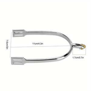 Espuelas de Metal de Alta Calidad con Correas de Cuero, Ajuste Cómodo, Equipo de Entrenamiento para Montar a Caballo, para Uso Vaquero y Ecuestre - Product Image 2
