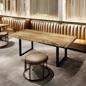 New Luxury Solid Wood Eco-Friendly Folding Rectangle <b>Dining</b> <b>Table</b> Adjustable Height Modern Design Durable Mall Living Room - Product Image 1