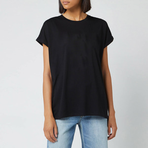 T-shirt pour femme en polyester écologique, col rond, manches courtes, couleur unie, respirant, coupe classique, toutes saisons, satiné - Product Image 6