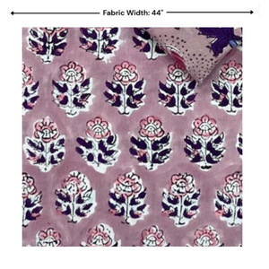 Jaipur Floral Artisan Cotton Block Print Fabric by the Yard Indian Handmade Textile Eco Friendly Durable Soft <b>Machine</b> Washable - Product Image 4