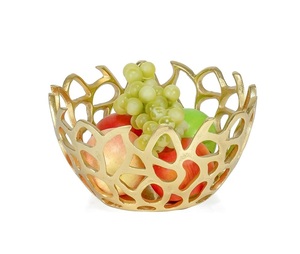 Bol de service en laiton au look vintage pour la présentation des aliments à la maison, en cuisine et sur table décorative - Product Image 1