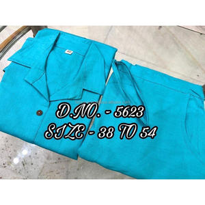 Beautiful Heavy Cotton Slub / Cotton Flex (खादी) Best Quality Fabric Cordset ( Short <b>Length</b> Shirt - 29”) With <b>Wooden</b> Buttons & L - Product Image 5