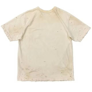 Trendy Distressed T-shirts For Men 100% Cotton Material Lightweight Customized Design <b>Logo</b> Printing Streetwear OEM T-Shirt - Product Image 1