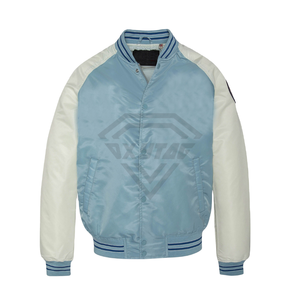High Quality Custom Logo Satin <b>Jacket</b> Men Cool Style Patch Logo Casual Outdoor Professional College Team Wear Fur <b>Leather</b> - Product Image 1