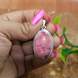 Collar con Colgante de Piedra Preciosa de Tulita Rosa Grande, Colgante de Plata de Ley 925, Joyería de Tulita Rosa, Regalo de Navidad para Esposa o Novia - Product Image 4