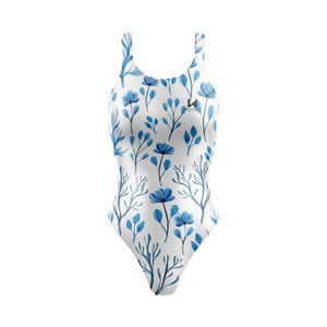 Maillot de bain une pièce personnalisé en gros, écologique, avec fleur 3D sur le devant, durable, athlétique, pour l'entraînement et les loisirs - Product Image 2