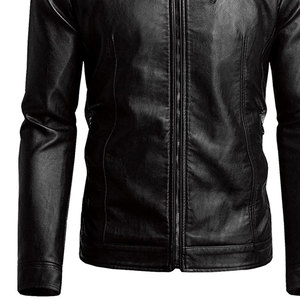 High Quality <b>Mens</b> <b>Leather</b> <b>Jackets</b> with Stand Collar Winter Fashion Custom Logo New Arrival OEMODM Service <b>jacket</b> for <b>men</b> - Product Image 1