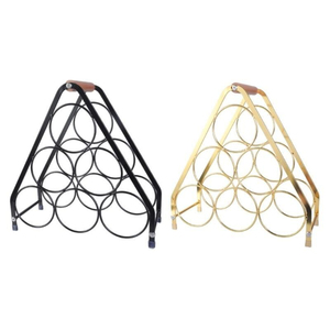 Porte-bouteilles à vin autoportant en métal noir géométrique moderne pour comptoir, support à bouteilles en fil de fer pour la maison, la cuisine et les bars - Product Image 6