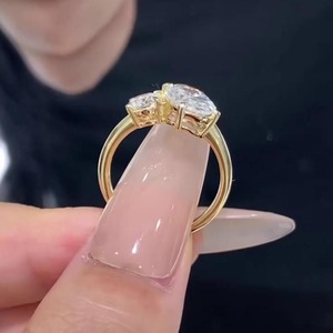 New Design Oval & 2.00ct Lab Grown Minimalist Engagement <b>Ring</b> 14K Yellow <b>Gold</b> Bezel <b>Set</b> IGI Certified Diamond Promise <b>Ring</b> - Product Image 4