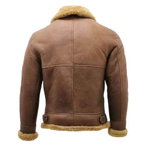 Wholesale Sheepskin <b>Leather</b> <b>Jacket</b> Oem Odm Custom Logo Design Genuine <b>Leather</b> Premium Fashion Wear - Product Image 2