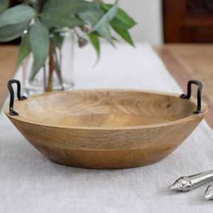 Artisan Handcrafted Polished Classic Wooden Charger Dinner Plate Natural Mango Wood Grain Emerald Surface Eco-Friendly Plate - Product Image 2