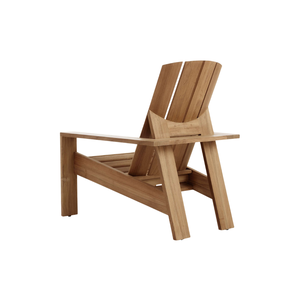 Sillón de Exterior Contemporáneo de Teca Sólida con Respaldo Ergonómico, Diseño de Líneas Limpias, Muebles de Patio de Lujo Resistentes a la Intemperie - Product Image 3