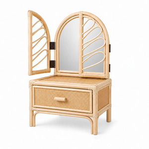 Dressing mirror desk modern kid room make up table cheap price rattan <b>vanities</b> for toddlers - Product Image 5