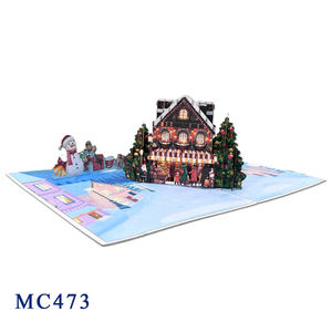 การ์ดอวยพรป๊อปอัพลายอนิเมะแบบขายส่ง เป็นมิตรกับสิ่งแวดล้อม สำหรับเทศกาลฤดูหนาว คริสต์มาส ของตกแต่งงานเทศกาล งานศิลปะกระดาษ ของขวัญ งานฝีมือเวียดนาม - Product Image 3