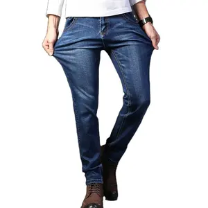 Jeans en denim super extensibles prêts à être expédiés pour hommes pantalons en jean slim pour hommes pantalons en jean skinny vêtements d'extérieur bloc de couleur en vrac en gros