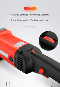 1600W 7" Electric Car Buffer Kit, Long Side Handle and D Handle, Wool and Foam <b>Pads</b> for Car Body Paint <b>Scratch</b> Removal - Product Image 2