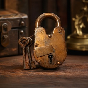 Cadenas en laiton de style Art déco vintage Shubham avec 2 clés, serrure décorative artisanale pour porte extérieure - Product Image 6