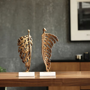 Ensemble de 2 sculptures géométriques modernes en aluminium, faites à la main, pour la décoration de table à la maison ou au bureau - Product Image 6