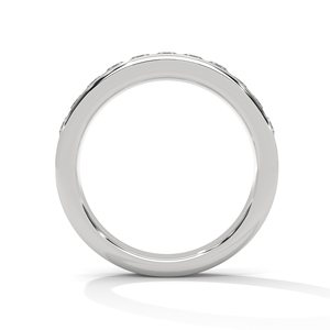 Anillo de Eternidad de Plata de Ley con Diamantes Creados en Laboratorio con Corte Esmeralda, Joyería Fina Apilable - Product Image 3