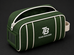 Team <b>Builder</b> Green Polyester Canvas Toiletry Bag Rectangle Portable Storage Pouch for Bathroom Use Washable Durable 21x14x8cm - Product Image 2
