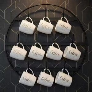 Support mural circulaire en métal pour tasses, organisateur de vaisselle de cuisine moderne à trois niveaux, design durable - Product Image 6