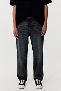Jeans de mezclilla para hombre de cintura alta y pierna recta, lavado a la piedra, de algodón, informales, para otoño, corte regular, tela de peso medio, alta demanda 2026 - Product Image 2