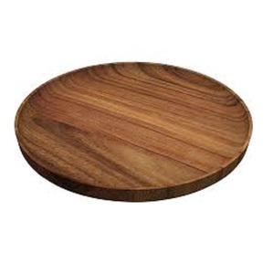 Classic Round Wooden Serving <b>Plate</b> Handmade Solid Color Minimalist Design Dishes & <b>Plates</b> Customized On Sale - Product Image 1