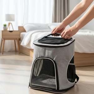 Mochila Plegable y Transpirable para Mascotas, Tamaño 34x28x42 cm, 2 Colores, para Paseos y Viajes en Auto - Product Image 2