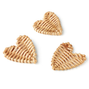 Natural rattan heart shaped ornament wholesale price eco friendly charm set <b>valentine</b> gift <b>decor</b> - Product Image 2