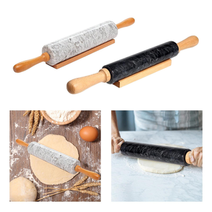 ไม้คลึงแป้งหินอ่อนทำมือพร้อมด้ามไม้ สำหรับอุปกรณ์ทำขนมในครัว หลายแบบ ซื้อจาก UF INTERNATIONAL Crafts - Product Image 1