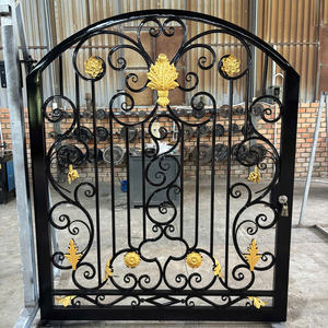 Decorative Wrought Iron <b>Security</b> Gate Design Compound Wall Durable Eco-Friendly Rodent Proof 8ft Outdoor Powder 3D Modeling - Product Image 1