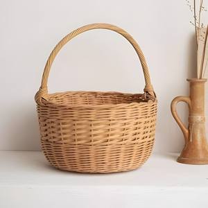 Cestas de regalo de ratán con diseño floral al precio más bajo, cesta decorativa con asa para mujeres, accesorios de almacenamiento - Product Image 2