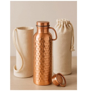 <b>Bulk</b> gift <b>bottle</b> supplier Copper <b>Water</b> <b>Bottle</b> With Lid Portable Travel Flask Minimalist Design - Product Image 2