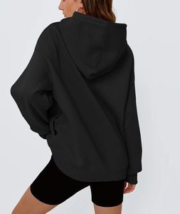 Sweat à capuche oversize personnalisé pour femme, coupe ample, style streetwear uni, en molleton de coton doux, décontracté, hiver automne - Product Image 5